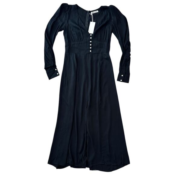 NWT Reformation Everett Midi Dress In Black - Picture 2 of 8